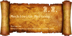 Mechlovits Melinda névjegykártya